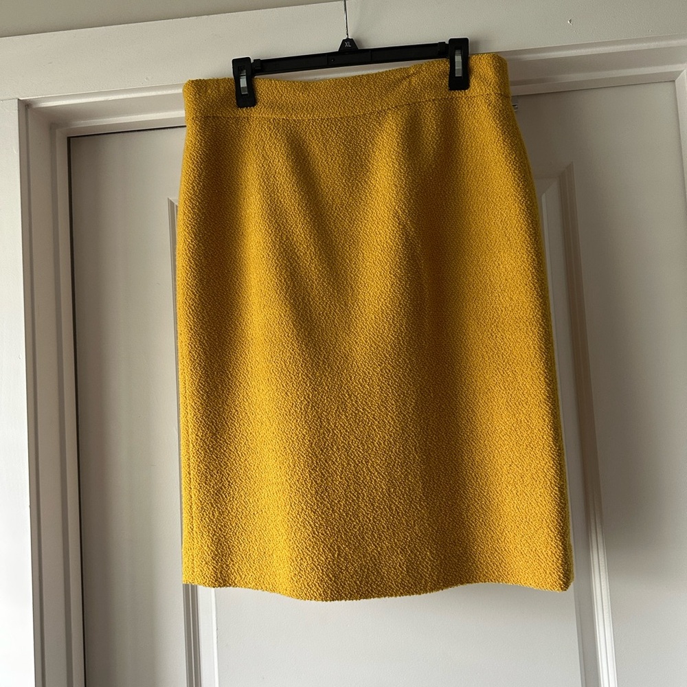 J. Crew Mustard Yellow Boucle Skirt